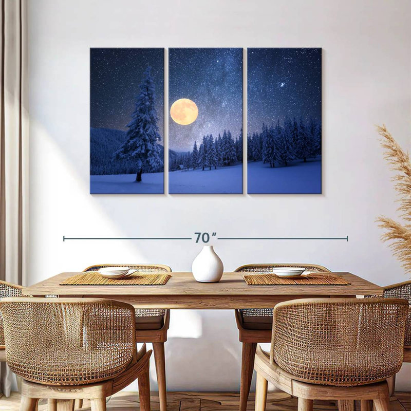 Lune jaune d'Alvord en hiver, H 36 po x l 57 po