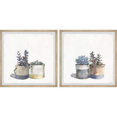 " Succulent Pots " 2 - Pieces Painting Print