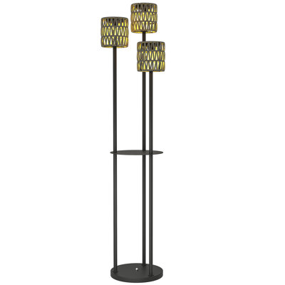 Black Solar Powered Rattan Deck Light,Pathway Light