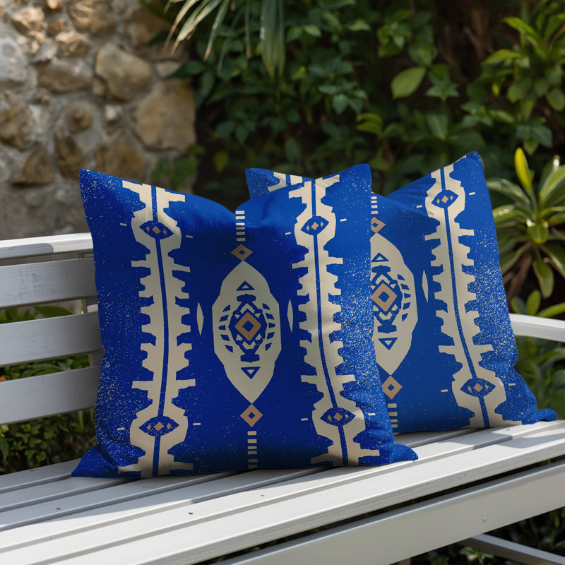 Oreiller réversible intérieur / extérieur Tallu, Bleu, 20 x 20