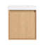 Ensemble de meuble-lavabo mural 18,5 po avec lavabo en résine et porte simple à fermeture en douceur, panneau de fibres à densité moyenne en bois naturel | Idée cadeau