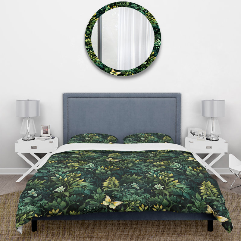Ensemble de housse de couette Emerald Canopy Forest II, Housse de couette pour grand lit et 2 taies décor