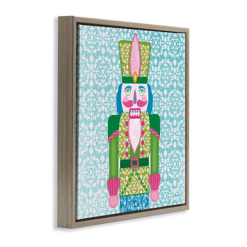 Cadre flottant de couleur casse-noisette aux couleurs vives, design par Annie Lapoint, H 25 po x l 25 po