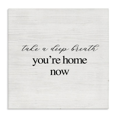 Art mural sur toile Home Now, phrase minimale par Daphne Polselli