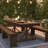 Eternity Rectangular Solid Pine Farm Dining Table with Folding X-Style Legs-88870831-88870827