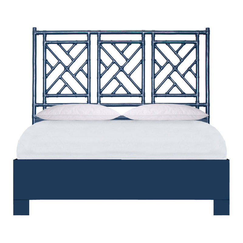 Chippendale Open-Frame Bed, Navy Blue, Full