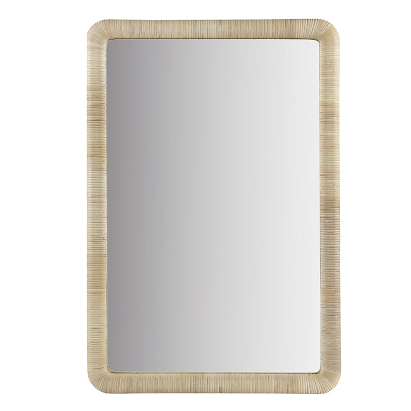 Le miroir de salle de bain rectangulaire naturel de 26 po x 39 po améliore l'esthétique de la salle de bain, peut être accroché dans n'importe quelle direction, et le miroir de la porte d'entrée du miroir fait une entrée élégante, montée dans les deux sens, en verre
