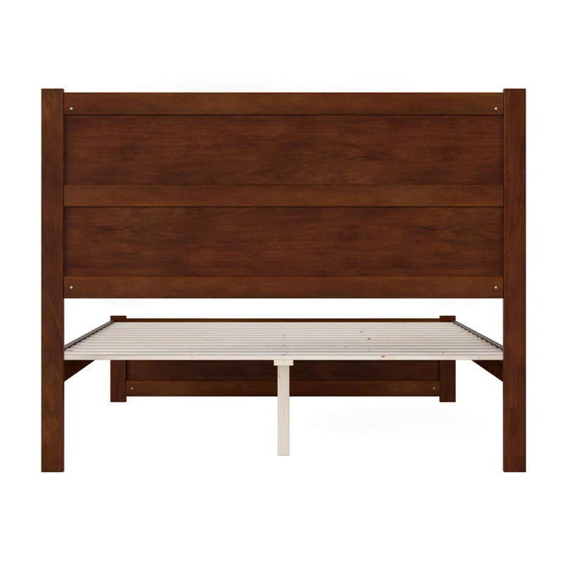 Ney Solid Wood Platform Storage Bed, Walnut, Queen, No