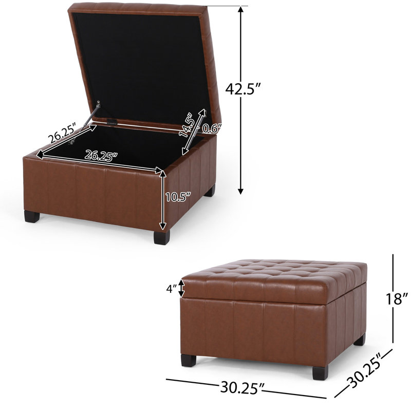 Similicuir avec capitonnage à boutons et rangement pratique - style brun