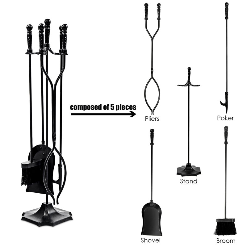 Braughton Iron Fireplace Tool Set