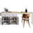 74.5 Inch Kitchen Island With 27" Extendable Table, 44"x19.75" Island, 2 Drawers, 7 Smooth Rotation Wheels And 4 Door Cabinet, White Drawers Wheels,
