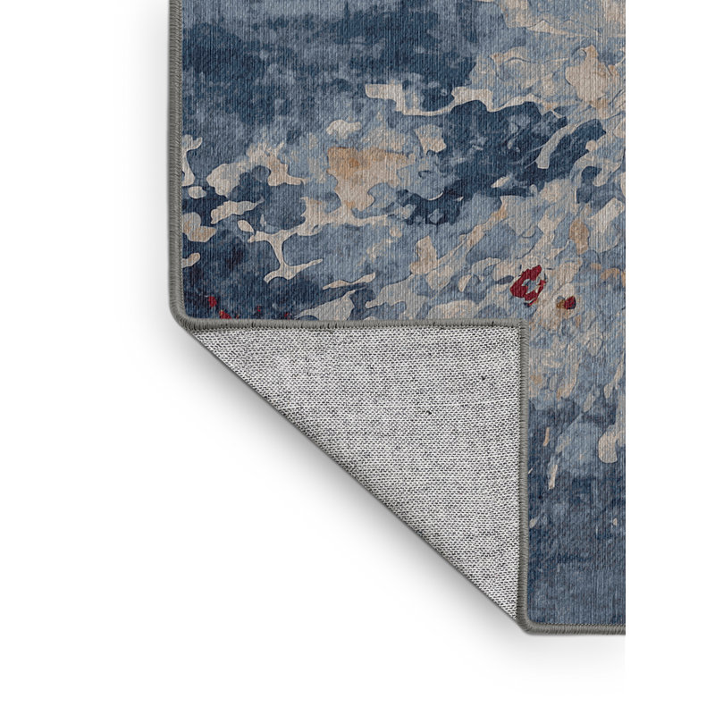 Machine Washable Gray Area Rug, Round 7'