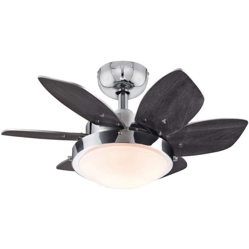 Coing intérieur à DEL intégré chromé 24 po Ventilateur de plafond réversible