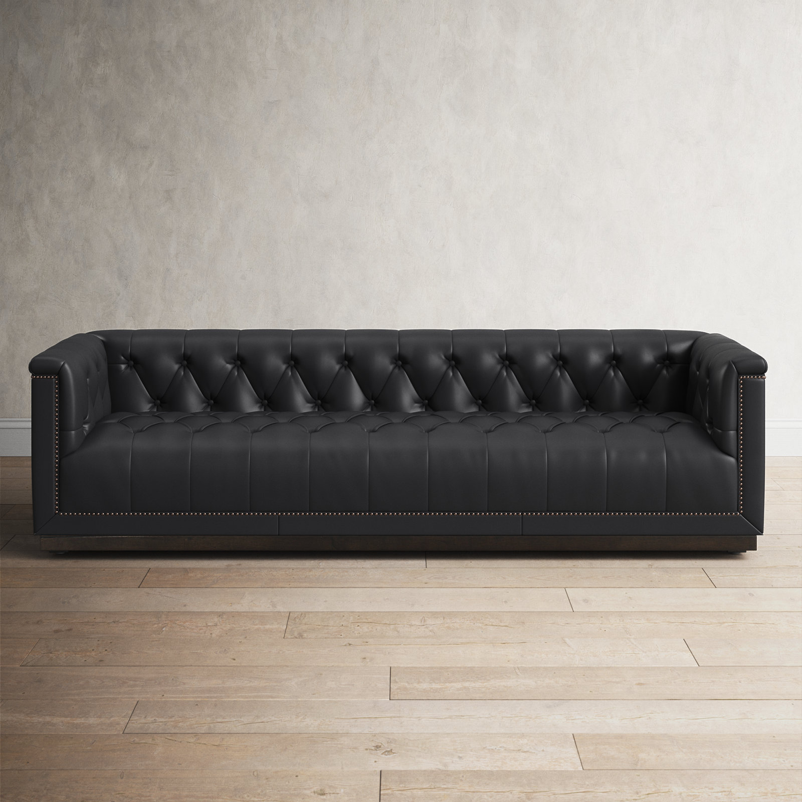 Kensington 95 Genuine Leather Square Arm Sofa