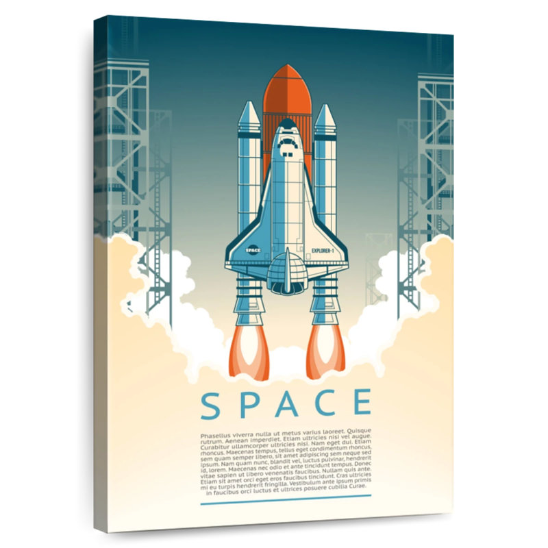 Oberle Space Shuttle Launch Day, 48" H x 32" W