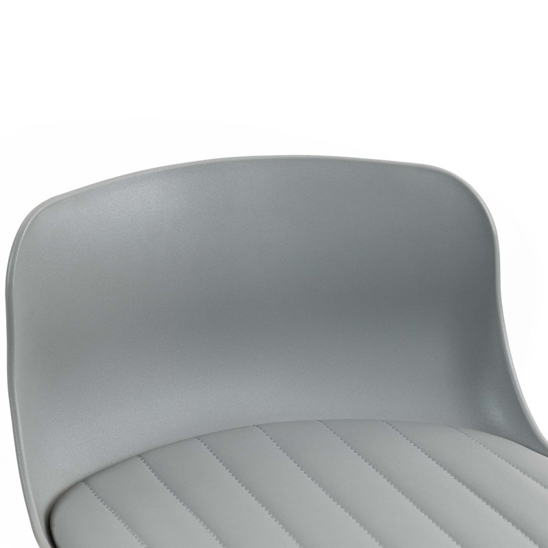 Ensemble de 2 tabourets de bar rotatifs à hauteur de comptoir modernes en cuir synthétique, Gris