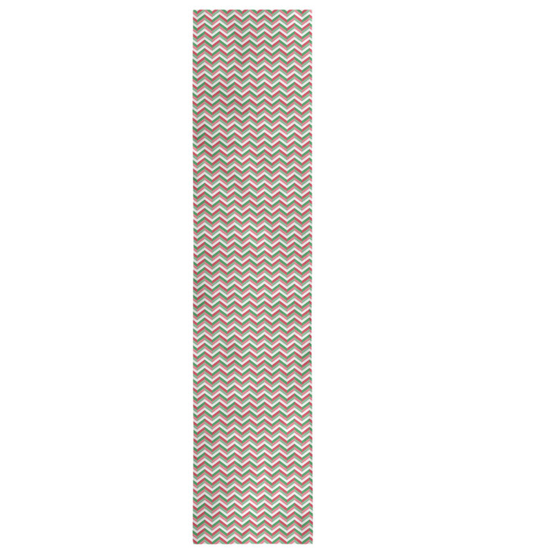 Chemin de table des fêtes fêter hol, L 72 po x l 16 po, Polyester, Vert / rouge / rose