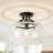 1-Light 13.8" Modern Industrial Dome Clear Glass Flush-mount