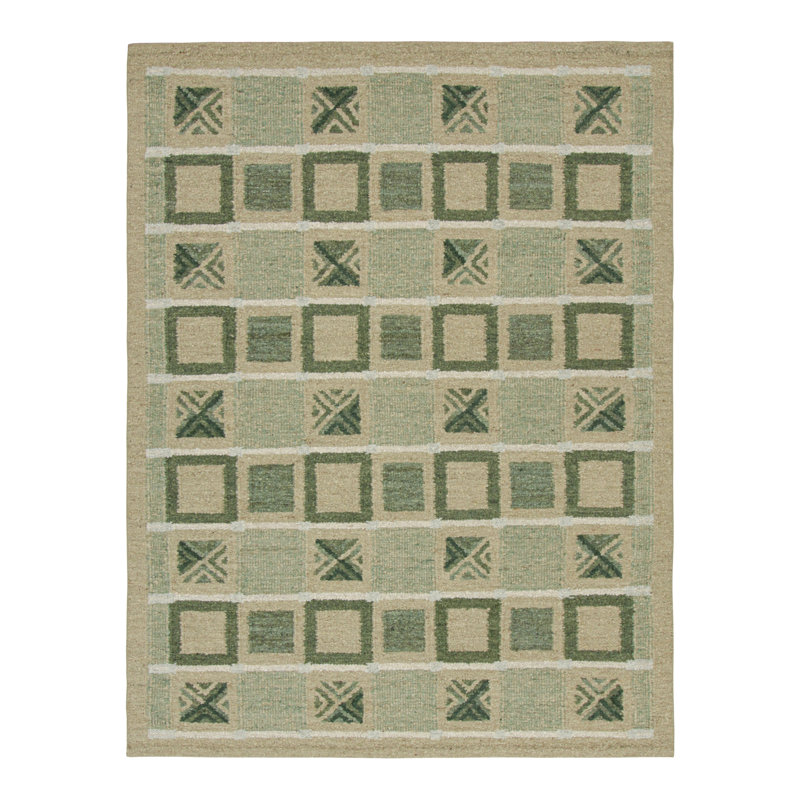 Scandinavian Wool Geometric Area Rug, Rectangle 10' x 14'
