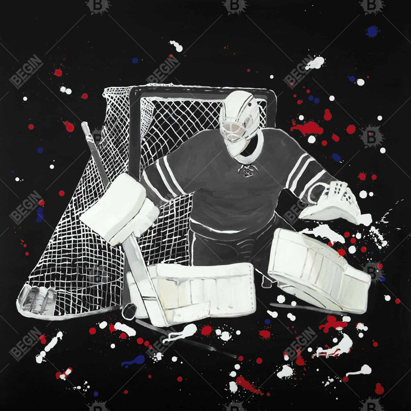 "Gardien de but de hockey" sur toile