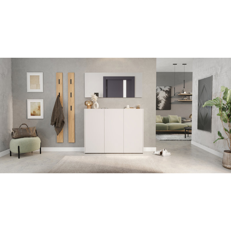 15 Pair Shoe Storage Cabinet, Brown, white and pink