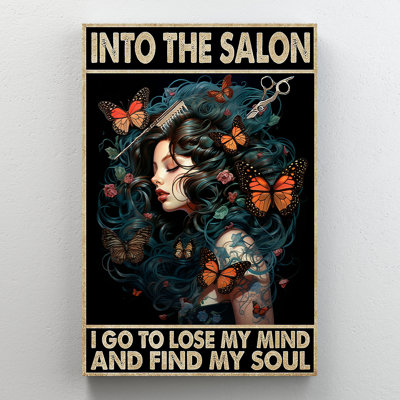 Into The Salon I Go Hairdresser - Reproduction d'art graphique sur toile tendue 1 pièce