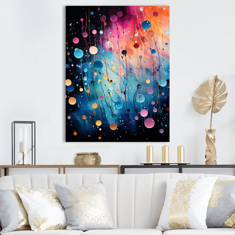 Rose et bleu néon Pop Art II - art mural Pop Art, Toile tendue, H 32 po x l 16 po x P 1 po