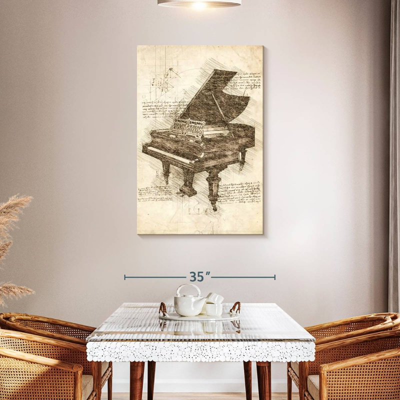 Vieux piano à queue Abarca, H 45 po x l 30 po