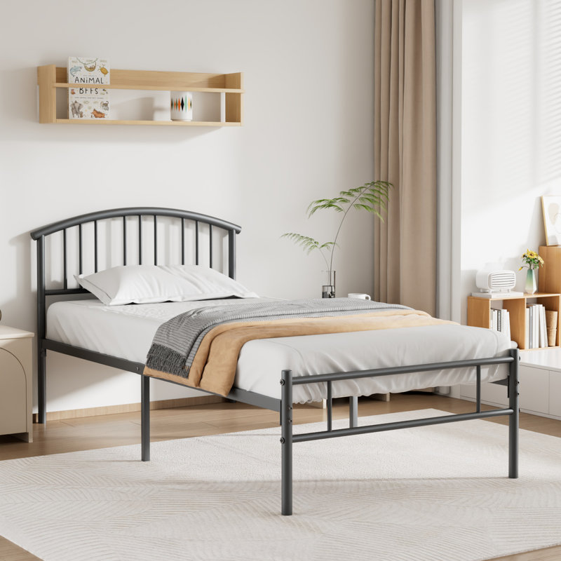 Barnwell Bed Frame with Headboard and Footboard, Metal Platform Bed with Steel Slat Support, No Box Spring Needed, Easy Assembly
