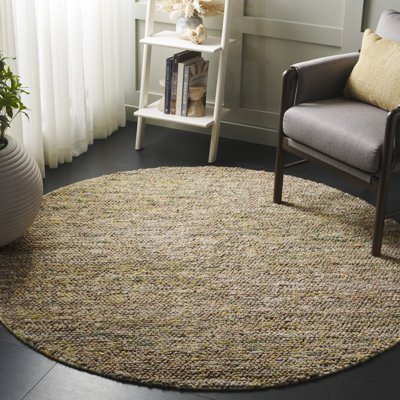 Tapis bohémien en jute / laine tissé à la main brun