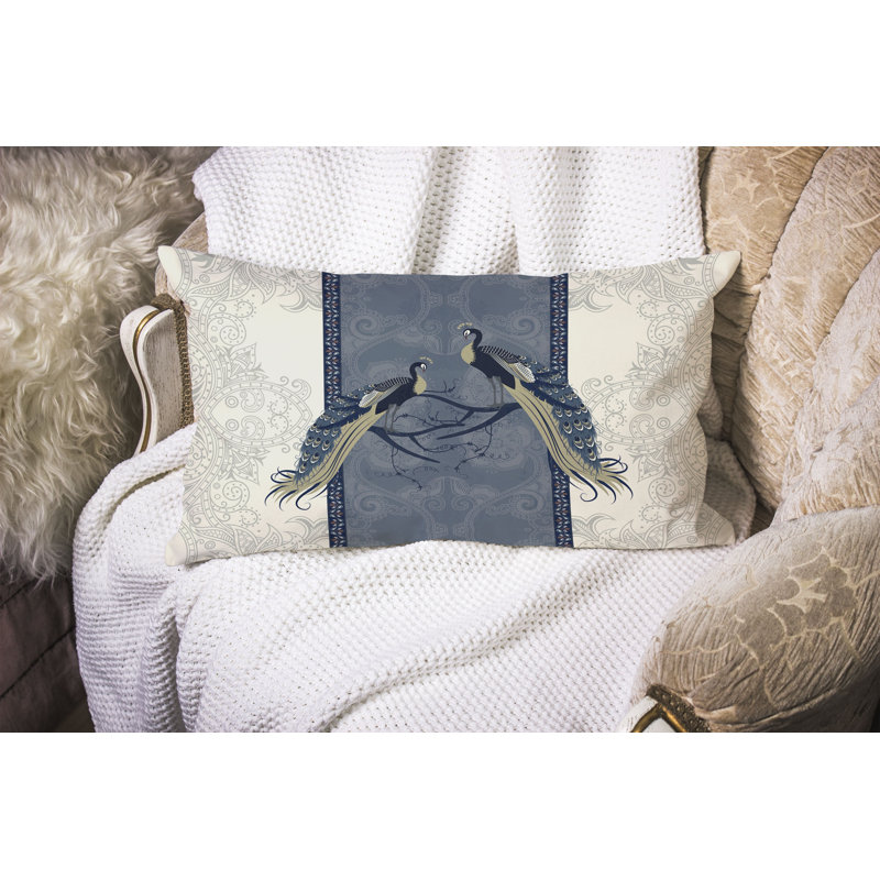 Coussin Enchanted Peacock, Bleu / Vert
