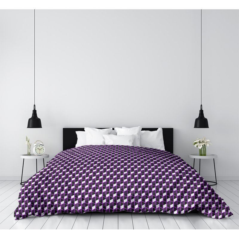 Housse de couette Katelyn Elizabeth, Housse de couette pour lit simple, Polyester brossé, Mauve