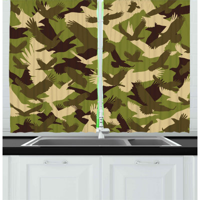 No Pattern and Not Solid Color Pointed Kitchen Curtain