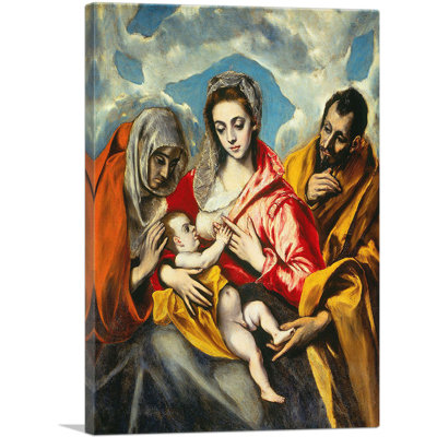 "La Sainte Famille avec Sainte Anne" par El Greco, reproduction d'art sur toile tendue