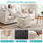 Stuffed Square Corduroy Pouf Ottoman, Shredded Foam Filled Footrest With Non-Slip Rubber Grips, Soft Fluffy & Easy To Move, Versatile Footstool For Couch-1570512581