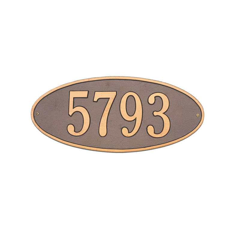 Madison 1-Line Wall Address Plaque, Yes, Antique Copper