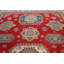 Tapis rouge en laine noué à la main de conception unique 9 pi 10 po x 13 pi 8 po