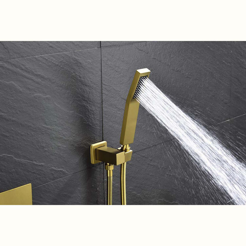 Complete Shower System, Brushed Gold