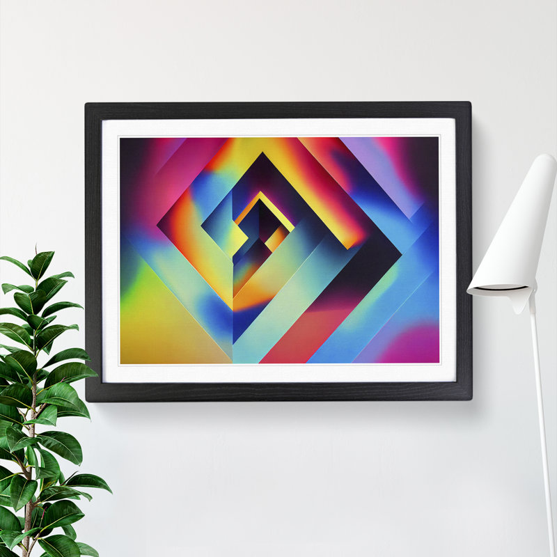 Delightful Abstract - Single Picture Frame Print, Black, 46cm H x 64cm W x 2cm D