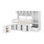 Lit mezzanine double en bois avec bureau sous le lit, tiroirs et tablettes-1210874773