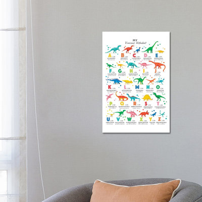 Bright Dinosaur Alphabet - Wrapped Canvas Print