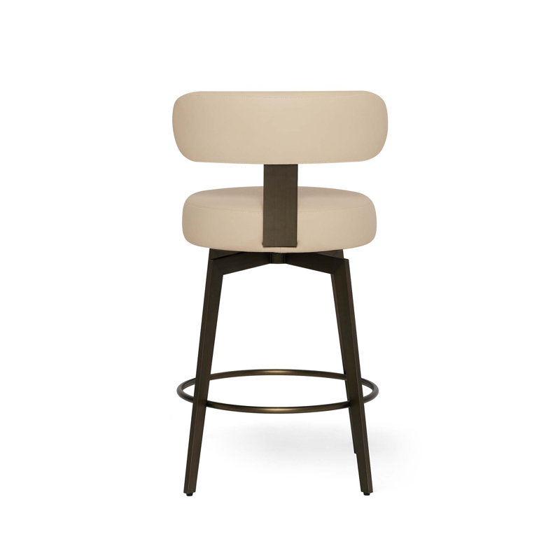 Clermont Stool, Counter Stool (25" Seat Height), Cream Latte Seat/Antique Bronze Frame