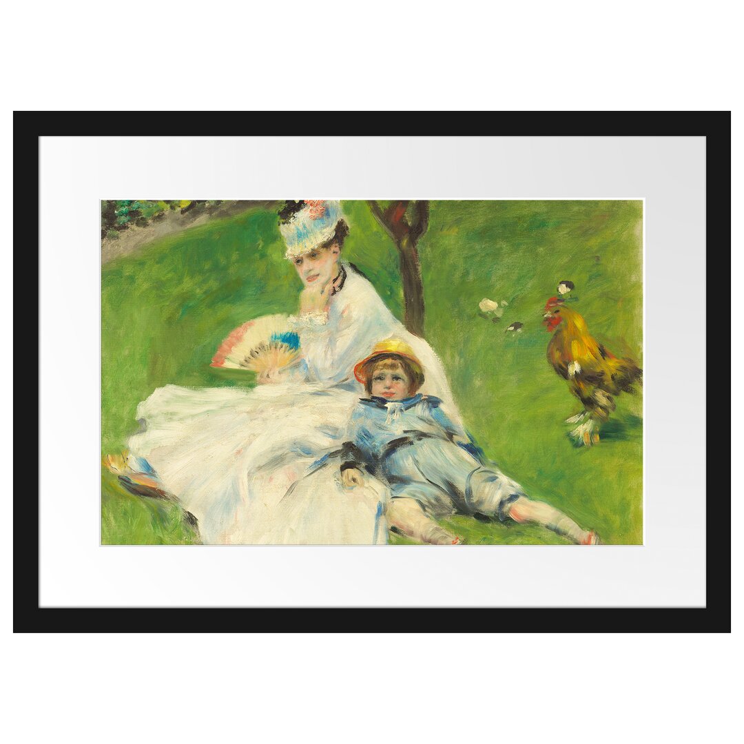 Gerahmter Kunstdruck Madame Monet with Her Son von Claude Monet