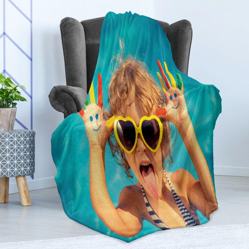 Ambesonne Throw Blanket Funny Multicolor, 50" W 60" L