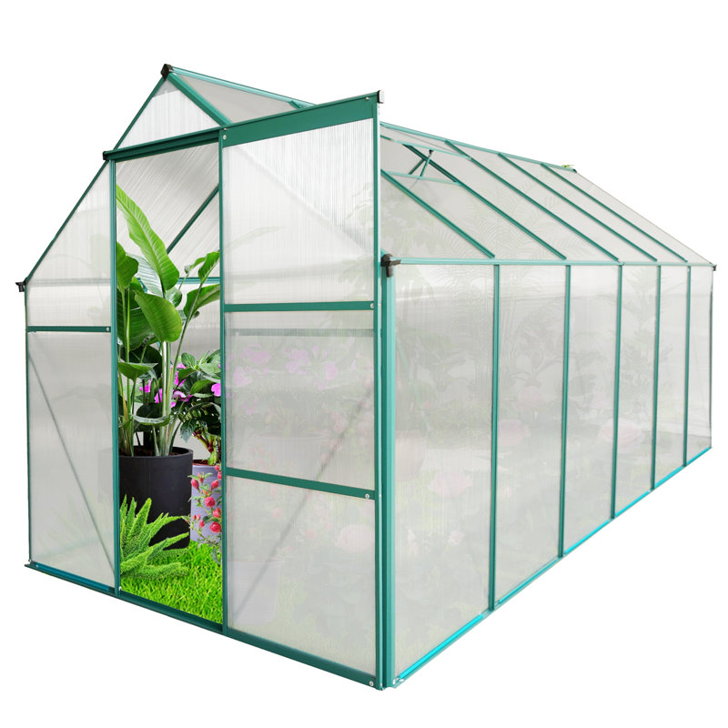 Base surélevée en polycarbonate pour serre, Vert, H 7,87 po x l 75,39 po x P 7,09 po