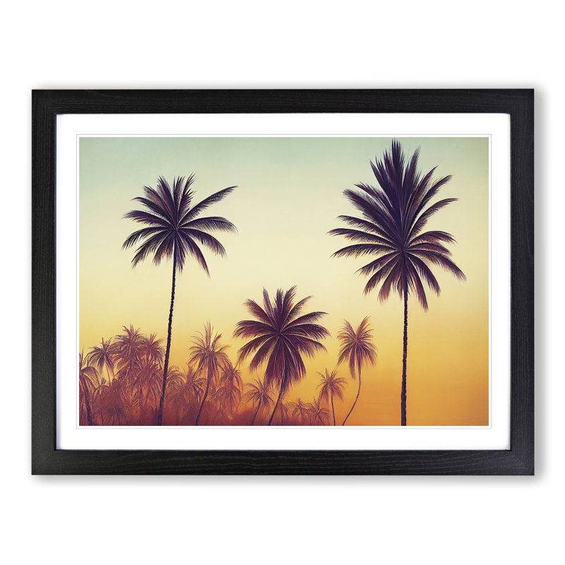 Stimulating Palm Trees - Framed Print, Black, 25cm H x 34cm W x 2cm D