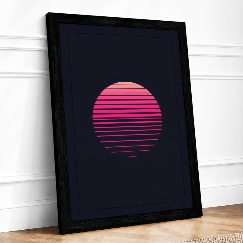 Striped Orb Modern - Framed Print, A1 - 84.1 x 59.4 cm, Black