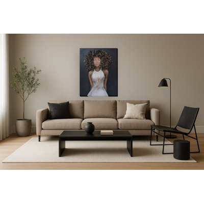 Queenly Grace Textured Portrait Canvas Wall Art - 36" x 48"