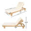 Chaise longue en bois d'acacia avec dossier réglable et coussin Alfred-847596828