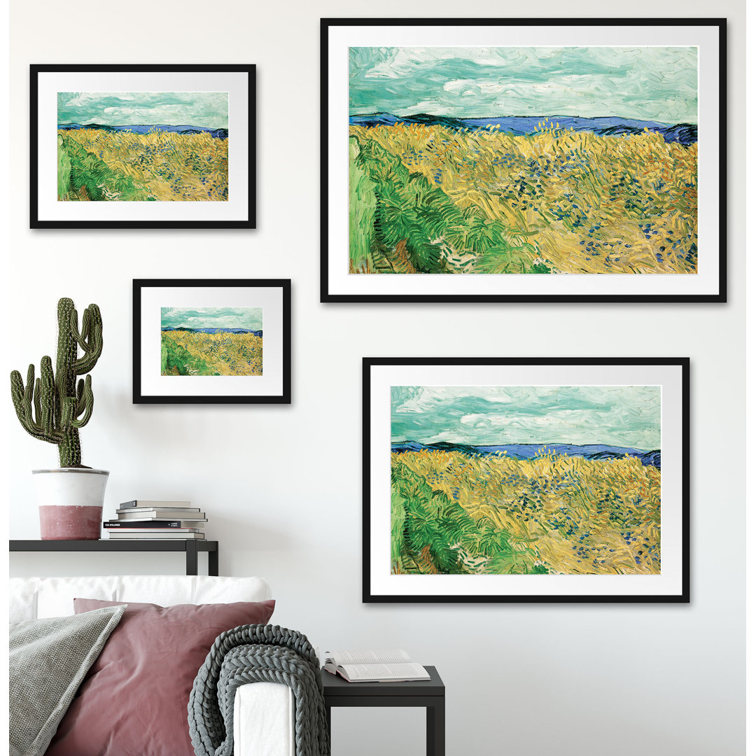 Gerahmtes Leinwandbild Weizenfeld mit Kornblumen von Vincent Van Gogh